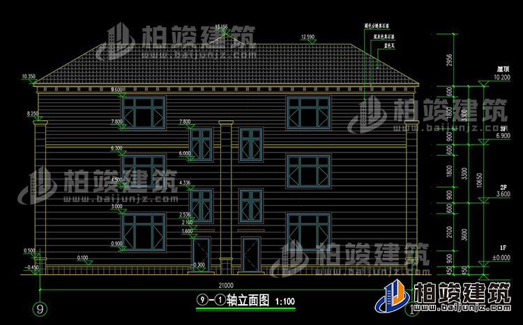 背立面图